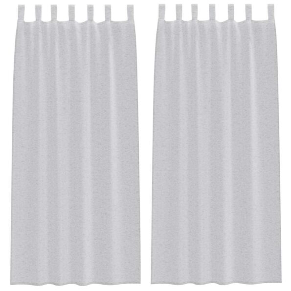 vidaXL Okenice so záclonami 2 pcs Svetlosivá 140 x 225 cm Polyester – Obrázok 2