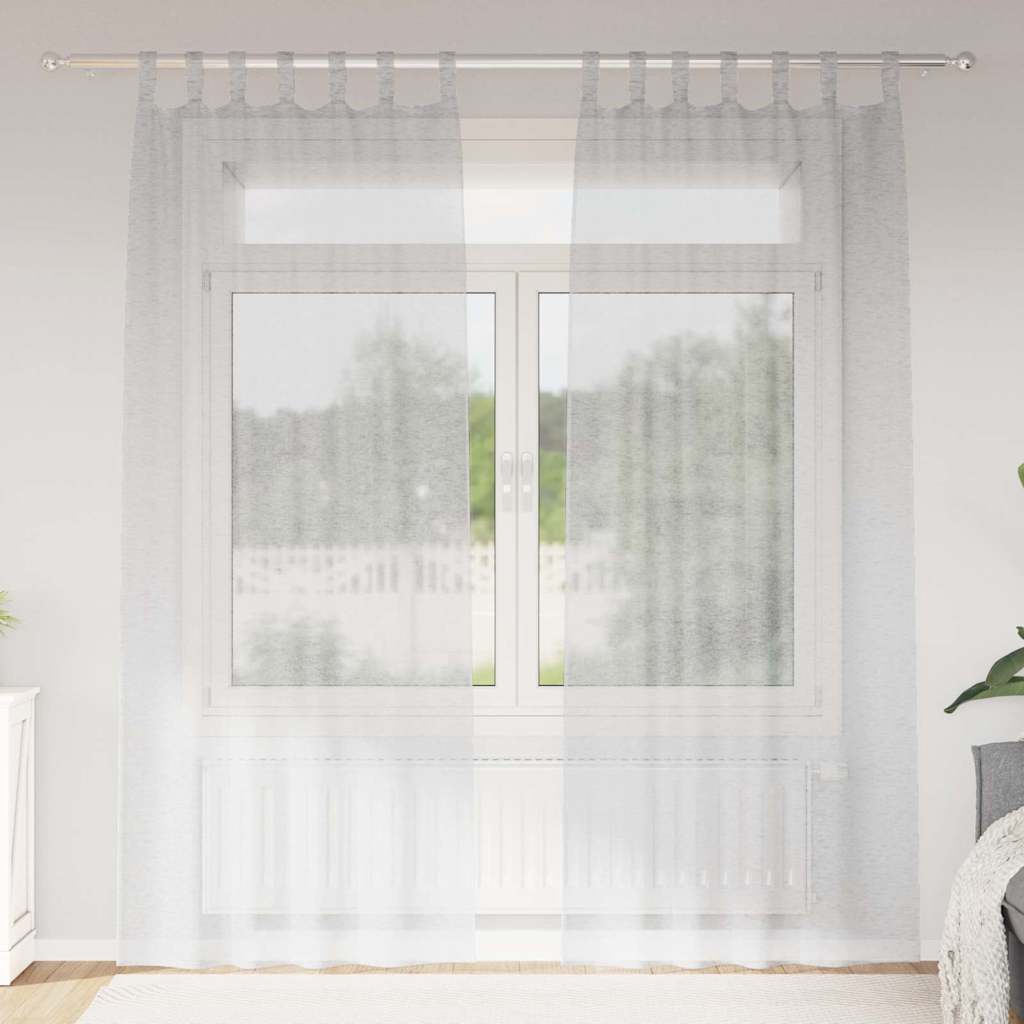 4108051_1.jpg vidaXL Voile záclona 2 pcs Svetlosivá 260 x 140 cm Polyester – Obrázok 1