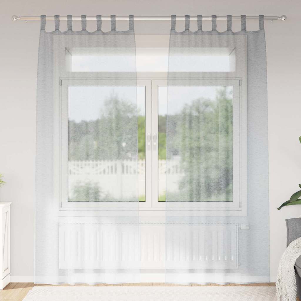 4108055_1.jpg vidaXL Voile záclona 2 pcs Tmavo šedá 245 x 140 cm Polyester – Obrázok 1
