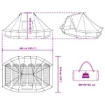 vidaXL Rodinný stan Tipi Modrý pre 6 osôb, vodotesný – Obrázok 12