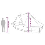 vidaXL rodinný tipi stan šedý a oranžový pre 6 osôb vodotesný – Obrázok 13