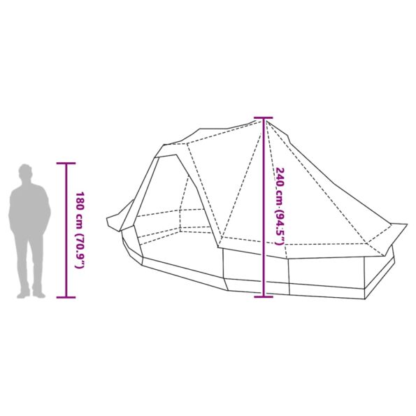 vidaXL rodinný tipi stan šedý a oranžový pre 6 osôb vodotesný – Obrázok 13