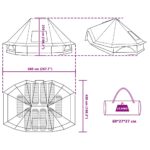 vidaXL Tipi stan so strechou s úložiskom Modrá 680 x 430 x 270 cm taft – Obrázok 12