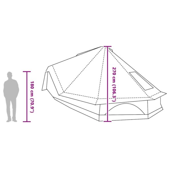 vidaXL Tipi stan so strechou s úložiskom Modrá 680 x 430 x 270 cm taft – Obrázok 13