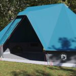 vidaXL Tipi stan so strechou s úložiskom Modrá 680 x 430 x 270 cm taft – Obrázok 3