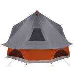 vidaXL Rodinný stan Tipi - Šedý a oranžový, pre 10 osôb, vodoodporný – Obrázok 5