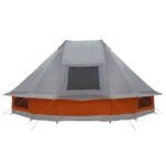 vidaXL Rodinný stan Tipi - Šedý a oranžový, pre 10 osôb, vodoodporný – Obrázok 6