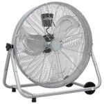 vidaXL Bubnový ventilátor s kolesom Strieborná 73 x 42 x 70 cm Hliník