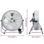 vidaXL Bubnový ventilátor s kolesom Strieborná 73 x 42 x 70 cm Hliník – Obrázok 9