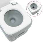 vidaXL kempingová úložná skrinka sivé telo+biely vrch – Obrázok 6