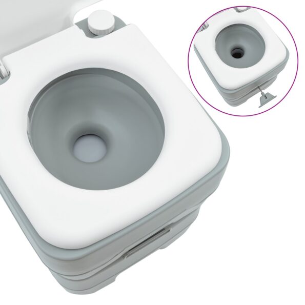 vidaXL kempingová úložná skrinka sivé telo+biely vrch – Obrázok 6