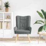 vidaXL kreslo Tmavo šedá 63 x 67 x 94 cm Tkanina a preglejka – Obrázok 3