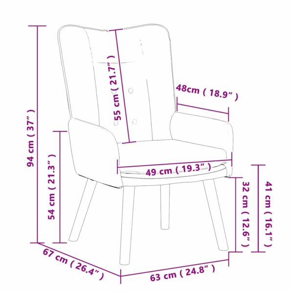 vidaXL kreslo Tmavo šedá 63 x 67 x 94 cm Tkanina a preglejka – Obrázok 9
