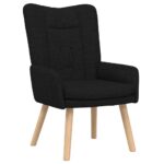 vidaXL Relaxačné kreslo čierna látka – Obrázok 2