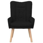 vidaXL Relaxačné kreslo čierna látka – Obrázok 4