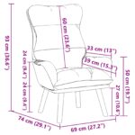 vidaXL kreslo Čierna 69 x 74 x 93 cm Zamat – Obrázok 9