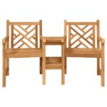 vidaXL Vonkajšie stoličky Hnedá 152 x 63 x 89 cm Tíkový masív – Obrázok 5