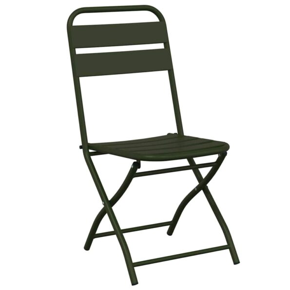 vidaXL 3-dielna sklápacia bistro súprava tmavozelená oceľ – Obrázok 5