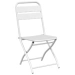 vidaXL 3-dielna rozkladacia bistró súprava, biela oceľ – Obrázok 5