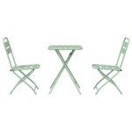 vidaXL 3-dielna sklápacia bistro súprava svetlo mentolová oceľ – Obrázok 7