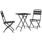 vidaXL Bistro súprava 3 pcs Antracit Oceľ – Obrázok 2