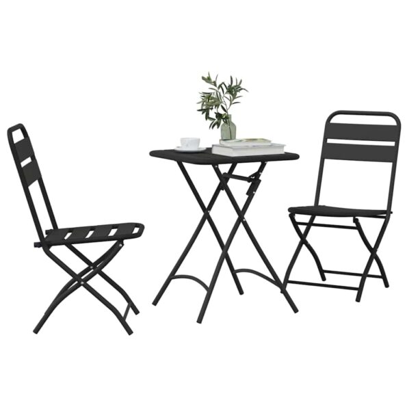 vidaXL Bistro súprava 3 pcs Antracit Oceľ – Obrázok 3