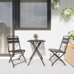 vidaXL Bistro súprava 3 pcs Antracit Oceľ – Obrázok 4