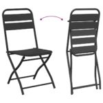 vidaXL Bistro súprava 3 pcs Antracit Oceľ – Obrázok 9