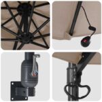 vidaXL Nástenný záhradný slnečník s LED Taupe 248 cm – Obrázok 7