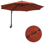 vidaXL Záhradný slnečník Tehlová 248 x 248 x 148 cm Polyester a oceľ – Obrázok 10