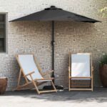 vidaXL Záhradný slnečník Čierna 294 x 150 x 223 cm látka