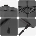 vidaXL Konzolový Roma slnečník s LED antracit 352x251x265 cm hliník – Obrázok 9