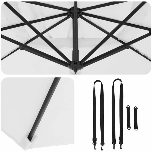 vidaXL Patio Slnečník Pieskový Polyesterová strecha 3m – Obrázok 10