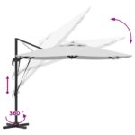 vidaXL Patio Slnečník Pieskový Polyesterová strecha 3m – Obrázok 11