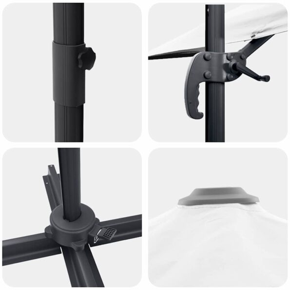 vidaXL Patio Slnečník Pieskový Polyesterová strecha 3m – Obrázok 9