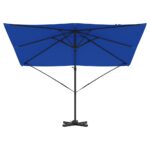 vidaXL Slnečník na terasu Azúrová modrá Hliník, Polyester 3m – Obrázok 5