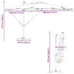vidaXL Slnečník Bordeaux červený Hliník, Polyester Veľká – Obrázok 13
