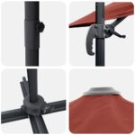 vidaXL slnečník na terasu Terrakota Polyester Veľký Nastaviteľný – Obrázok 9