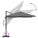 vidaXL Slnečník Antracit 351 x 250 x 260 cm Polyester a hliník – Obrázok 11