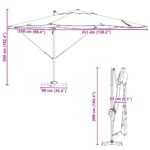 vidaXL Slnečník Antracit 351 x 250 x 260 cm Polyester a hliník – Obrázok 13