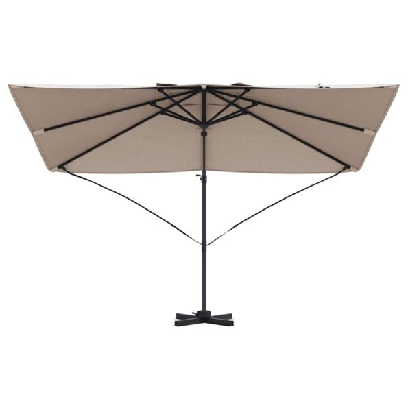 vidaXL konzolový slnečník Taupe Polyester Veľký Sklopný – Obrázok 5