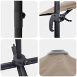 vidaXL konzolový slnečník Taupe Polyester Veľký Sklopný – Obrázok 9