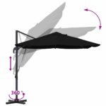 vidaXL Slnečník Čierna 351 x 250 x 260 cm Polyester a hliník – Obrázok 11