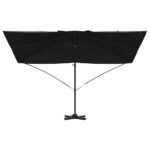vidaXL Slnečník Čierna 351 x 250 x 260 cm Polyester a hliník – Obrázok 5