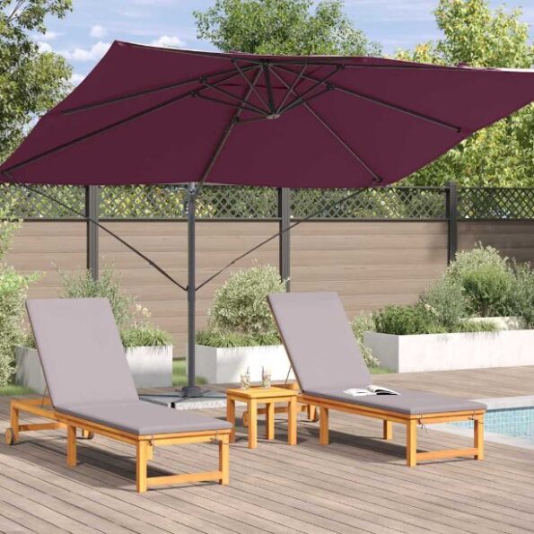 vidaXL Konzolový slnečník Burgundský červený Polyester, Oceľ Veľký – Obrázok 4