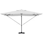 vidaXL Konzolový slnečník Béžová Polyester, Hliník Veľká Skladací – Obrázok 6