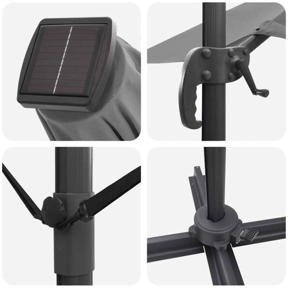 vidaXL Konzolový slnečník - Antracit Antracit Polyester Veľký – Obrázok 10