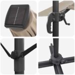 vidaXL Slnečník so šedohnedou konštrukciou Šedohnedá Látka Veľký – Obrázok 10