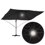 vidaXL Slnečník Čierna 351 x 250 x 253 cm Polyester a hliník – Obrázok 12