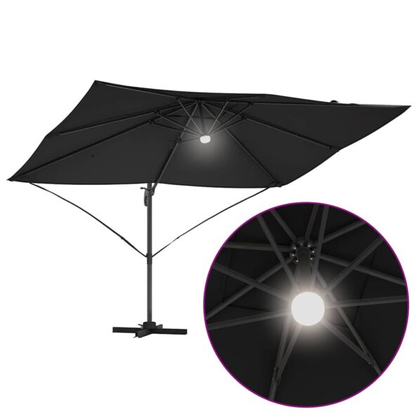 vidaXL Slnečník Čierna 351 x 250 x 253 cm Polyester a hliník – Obrázok 12